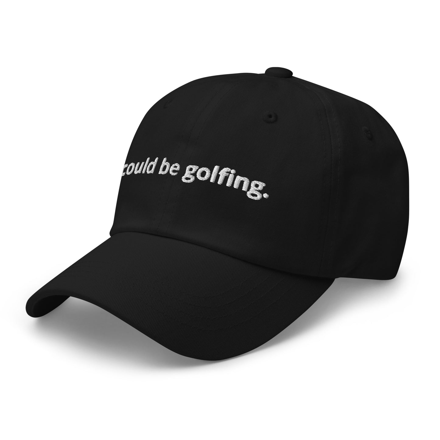 could be golfing Dad hat (white label)