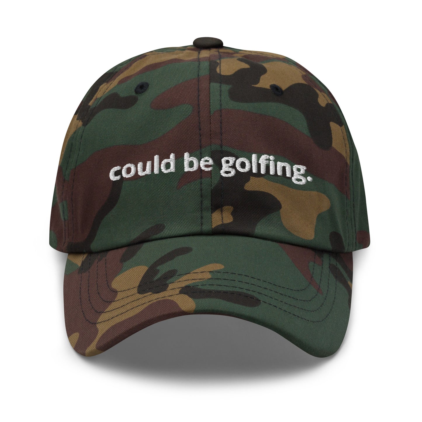 could be golfing Dad hat (white label)