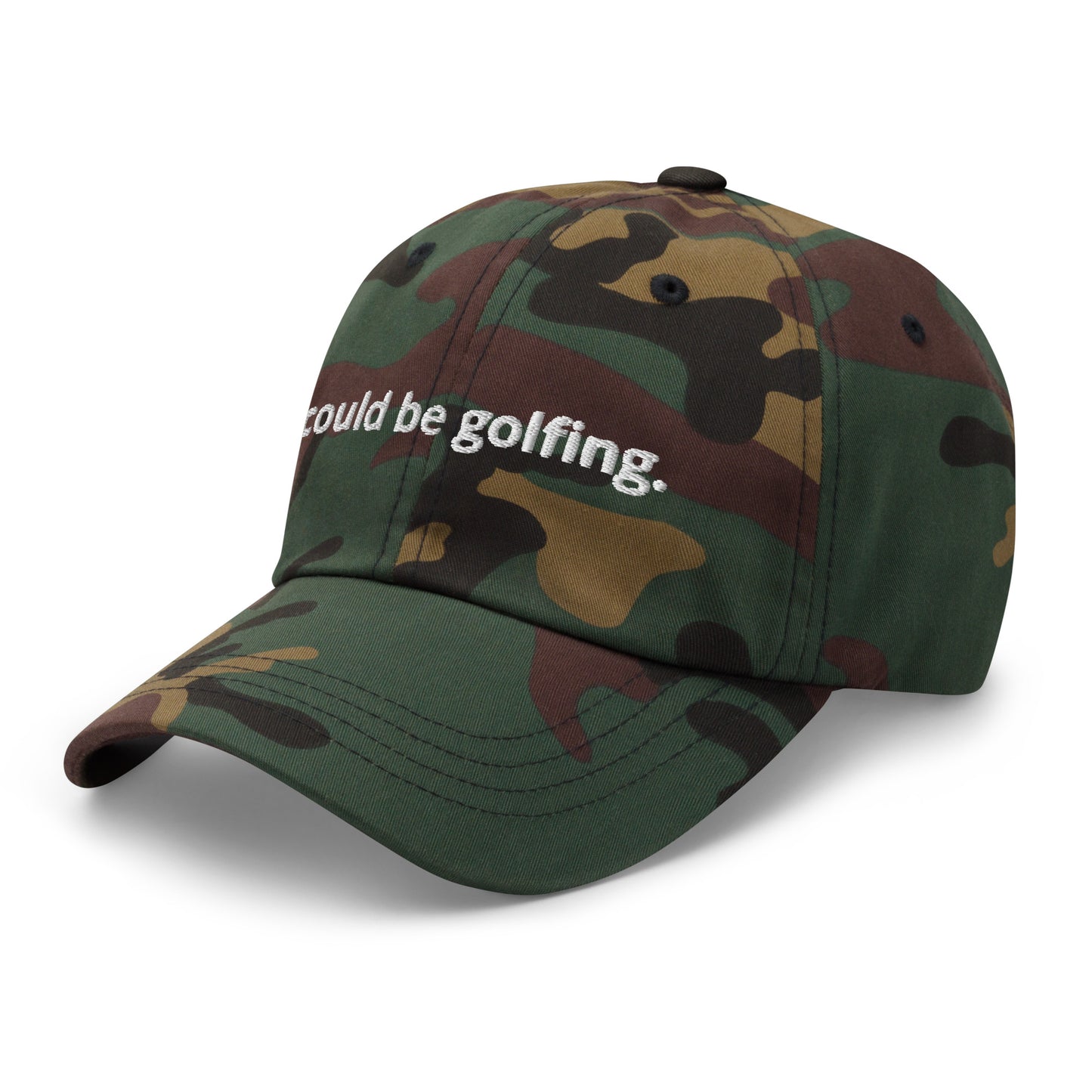 could be golfing Dad hat (white label)