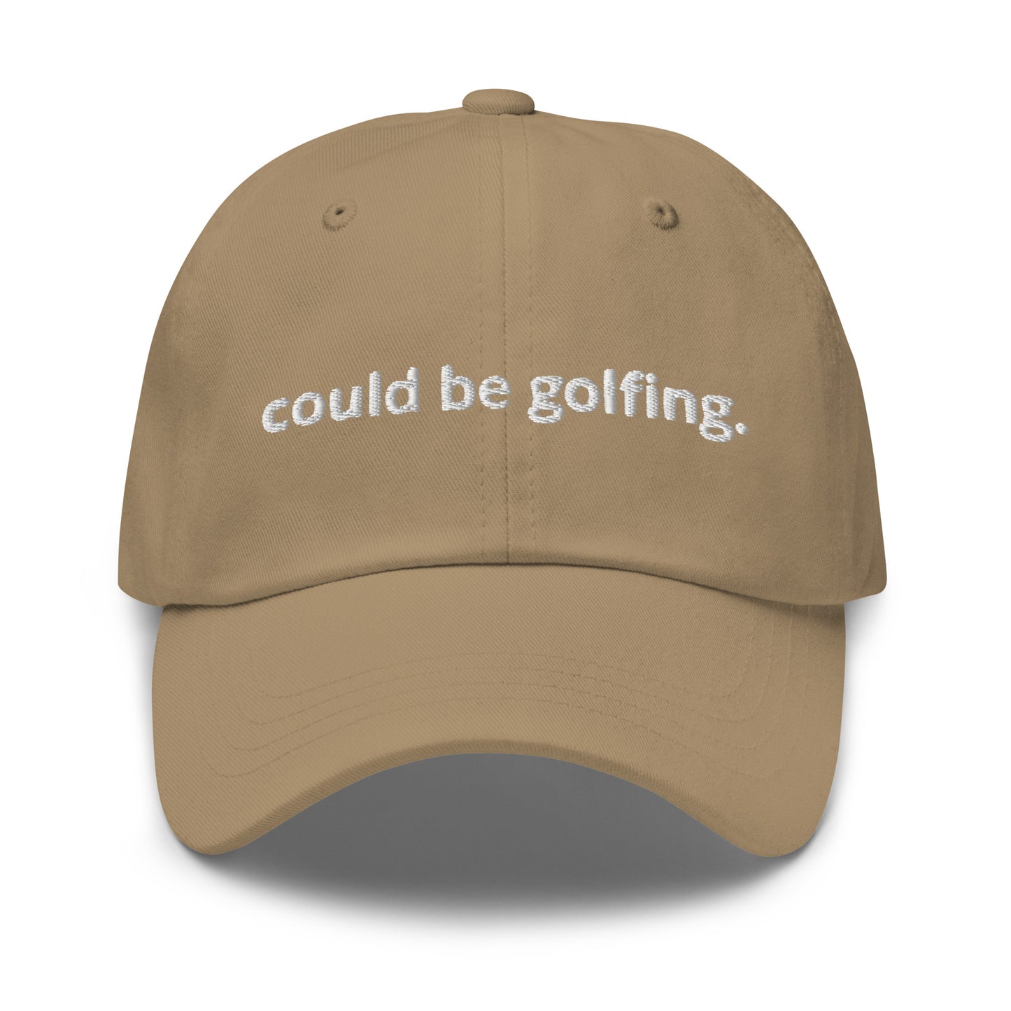 could be golfing Dad hat (white label)