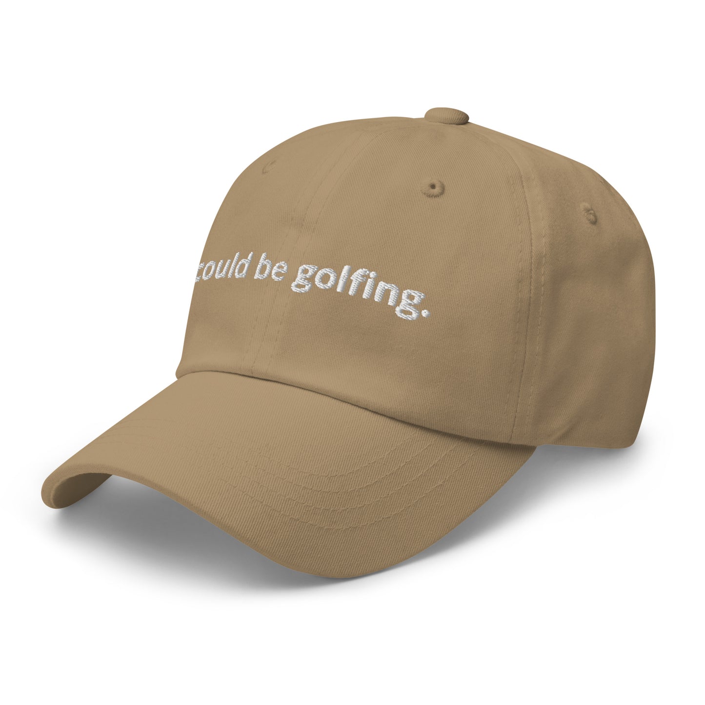 could be golfing Dad hat (white label)