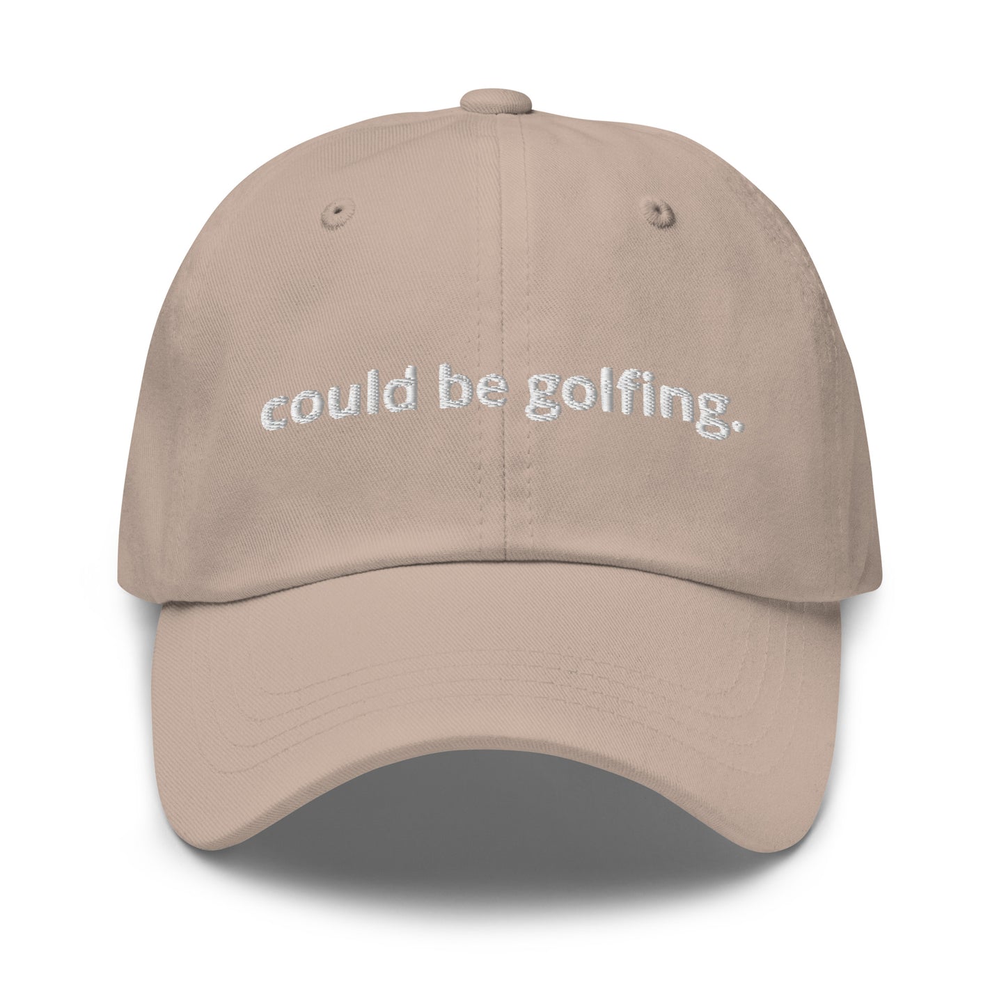 could be golfing Dad hat (white label)