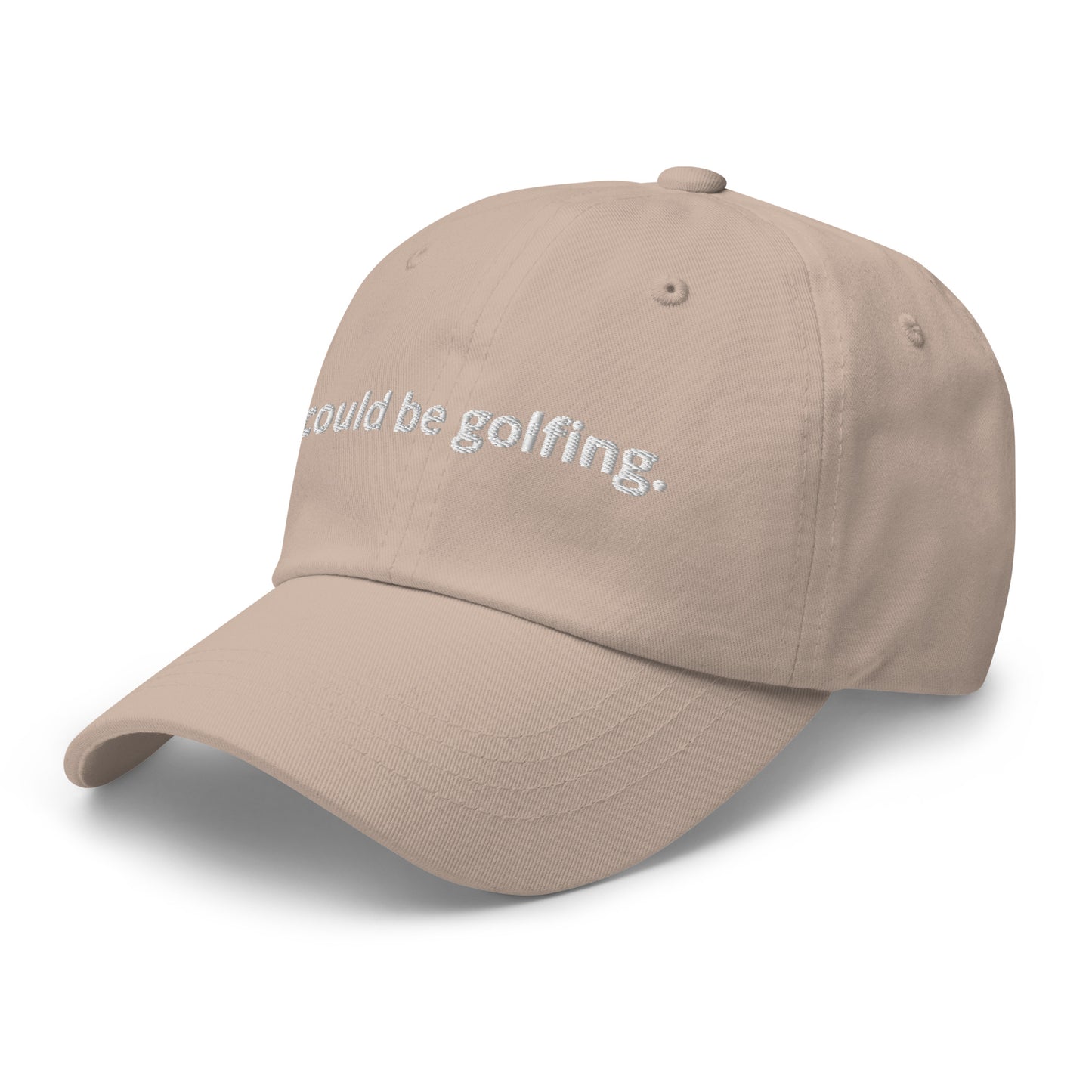 could be golfing Dad hat (white label)