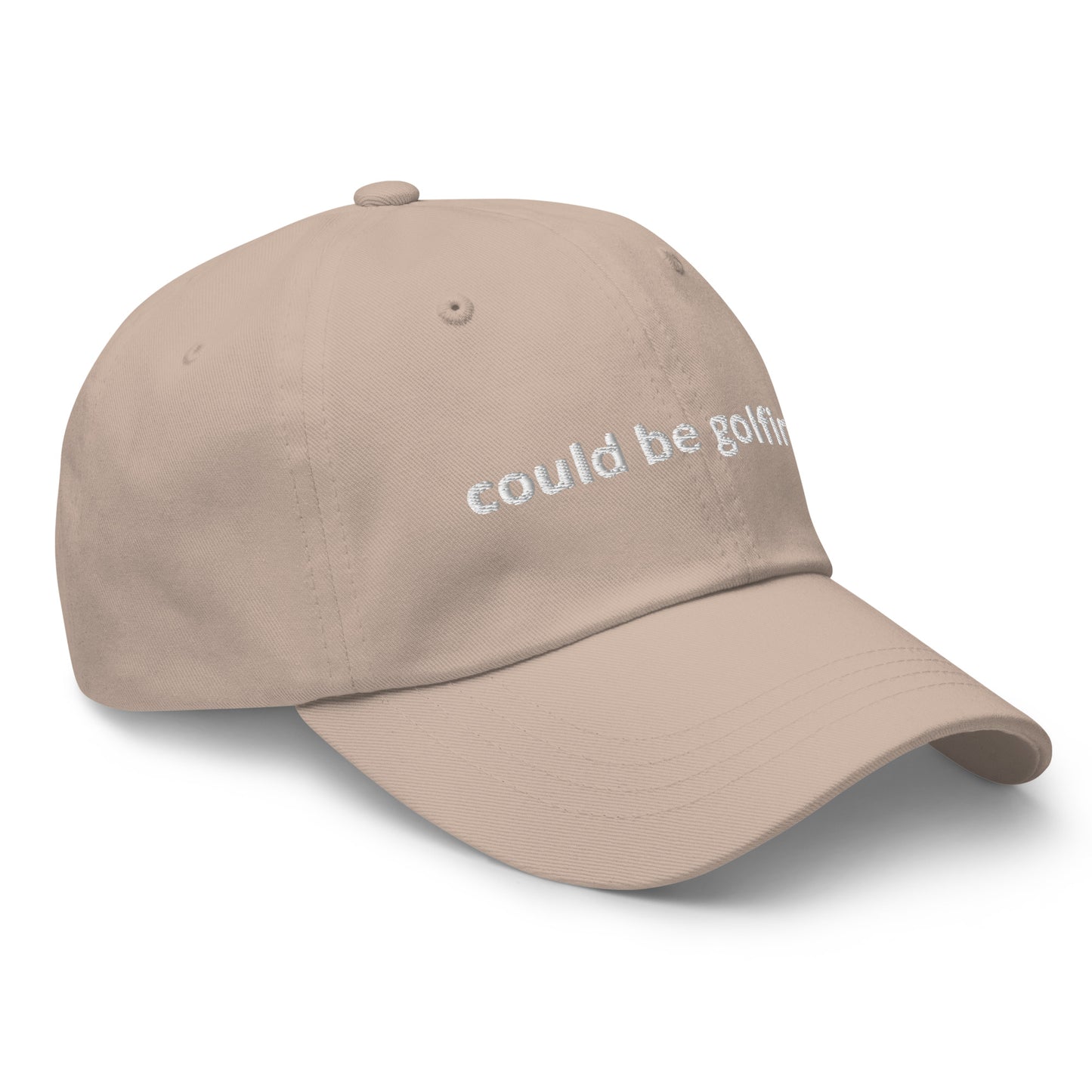 could be golfing Dad hat (white label)